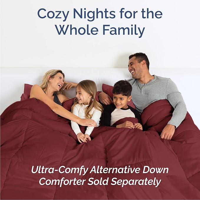 Cal King 6 Piece Sheet Set - Cooling, Comfy & Breathable - Hotel Luxury Bedding, Includes Fitted Sheet for Women, Men, Kids & Teens - 1 Flat, 1 Fitted Sheet, 4 Pillowcases w/Deep Pockets - Burgundy