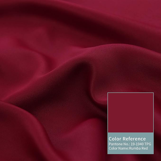 BGment Thermal Insulated 100% Blackout Curtains for Bedroom with Black Liner, Double Layer Full Room Darkening Noise Reducing Grommet Curtain (42 x 63 Inch, Burgundy Red, 2 Panels)