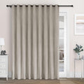 Macochico 120" Wx84 L 100% Blackout Chenille Curtains for Sliding Door Living Room Bedroom, Luxury Drapery for Hotel Home Theater, Beige Taupe Thermal Window Treatments with Tieback, Grommet, 1 Panel