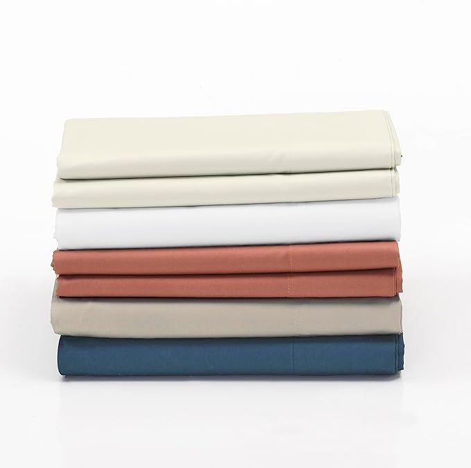 Cuddledown Dreamstead 100% Cotton Bed Sheets Set | 300 Thread Count | Luxurious Sateen Weave | Pure Combed Cotton | Soft | Wrinkle Resistant | 3 Piece Set | Stone | Twin | 39” x 75”