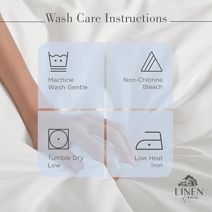 Linen Home 100% Cotton Percale Sheet Set, King Size, Baby Blue, Deep Pocket, 6 Pieces Set - 1 Flat, 1 Deep Pocket Fitted Sheet and 4 Pillowcases, Crisp Cool and Strong Bed Linen