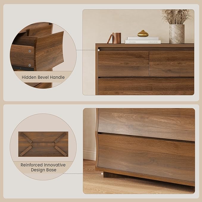Tall Dresser for Bedroom, 61.1" Tall Dresser with 8 Drawers, Wood Dressers & Chests of Drawers, Accent Upright Drawer Organizers for Closet, Hallway