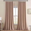 Joydeco Velvet Curtains Rose Beige Blackout Curtains Thermal Insulated 63 inches Long Window Curtains Super Soft Room Darkening Drapes for Bedroom Living Room Elegant Rod Pocket 2 Panels Rose Beige