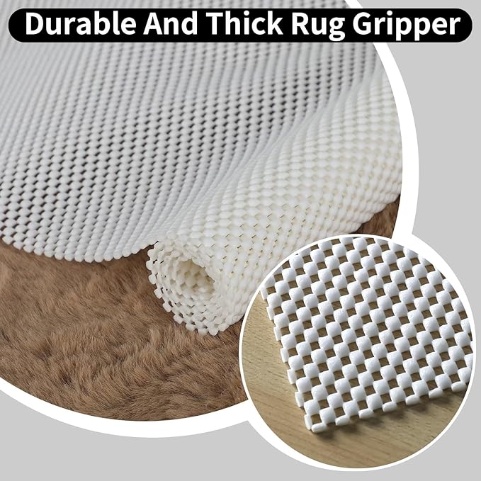 FestiCorp Non Slip Rug Pads 4x6 Ft Non Skid Rug Pad Gripper, Anti-Slip Carpet Rug Mats for Under Rugs and Hard Surface Floors