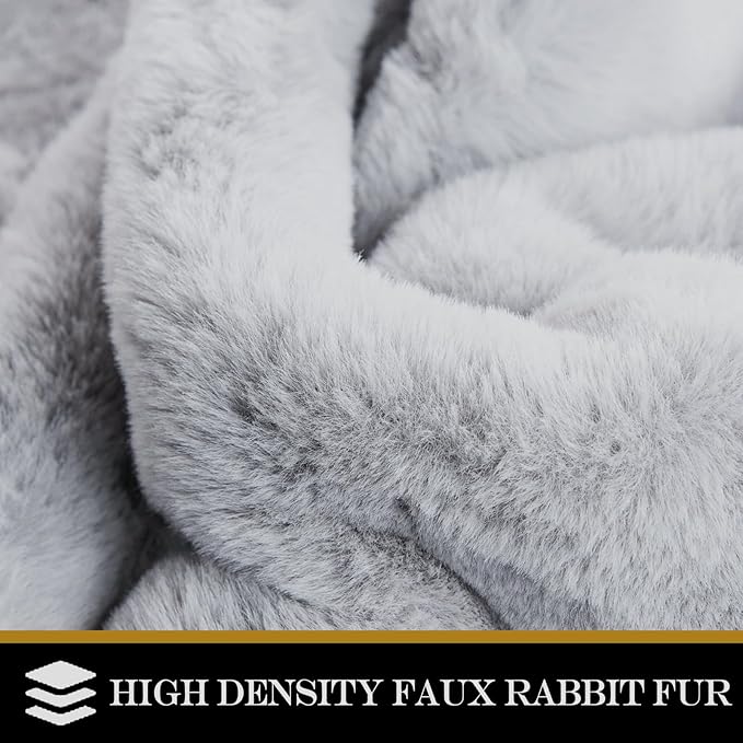 Latepis Small Grey 2x3 Fluffy Rug Washable Rugs Faux Rabbit Fur Shag Gray Rugs Plush Furry Shaggy Rug for Bedroom Dorm Chair Seat Cover Nursery Teen Room