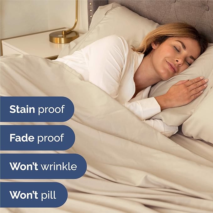 King 6 Piece Sheet Set - Cooling, Comfy & Breathable - Hotel Luxury Bedding, Includes Fitted Sheet for Women, Men, Kids and Teens - 1 Flat, 1 Fitted Sheet, 4 Pillowcases with Deep Pockets - Wheat