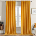 Joydeco Customized Curtains, Super Soft Velvet Curtains for Bedroom and Living Room, Heavy Duty Luxury Thermal Insulated Golden Yellow Velvet Curtains Rod Pocket 1 Panel, Custom Size