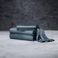 LUXOME Luxury Sheet Set | 100% Rayon (Viscose) from Bamboo | California King - Ocean | Deep Pockets | 4-Piece Set (Fitted, Flat, 2 Pillowcases)
