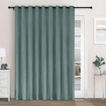 Macochico 100% Blackout Chenille Curtains for Sliding Door Thermal Insulated Noise Reducing Drapery for Living Room Bedroom Hotel, Grommet Curtains with Tieback, Teal, 120" Wx96 L 1 Panel