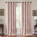 SMILETIME Pink Crushed Velvet Curtains 52x108 inch Luxurious Thermal Insulated Soundproof Drapes for Living Room Bedroom Office Soft and Durable Light-Filtering Window Treatments, 2 Panels