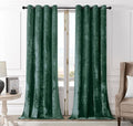SMILETIME Forest Green Crushed Velvet Curtains 52x90 inch Luxurious Thermal Insulated Soundproof Drapes for Living Room Bedroom Office Soft and Durable Light-Filtering Window Treatments, 2 Panels