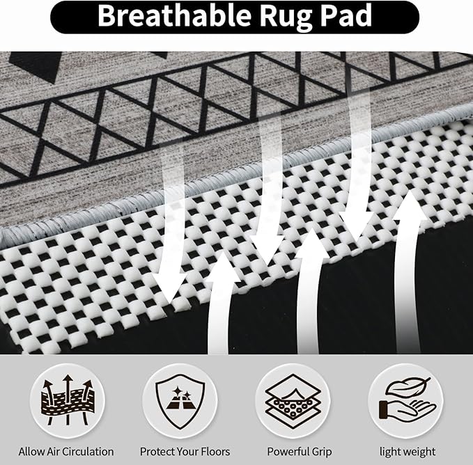 FestiCorp Non Slip Rug Pads 8x10 Ft Non Skid Rug Pad Gripper, Anti-Slip Carpet Rug Mats for Under Rugs and Hard Surface Floors