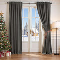 Lazzzy Velvet Blackout Curtains Thermal Insulated Room Window Drapes Super Soft Luxury Curtains for Living Room Bedroom Rod Pocket 2 Panels, Grey, 42" W x 96" L