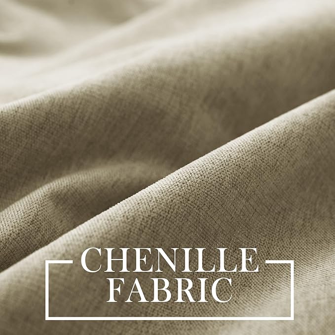 Macochico 120" Wx84 L 100% Blackout Chenille Curtains for Sliding Door Living Room Bedroom, Luxury Drapery for Hotel Home Theater, Soil Brown Thermal Window Treatments with Tieback, Grommet, 1 Panel