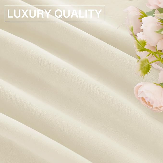 StangH Ivory White Velvet Curtains 42 x 84 inches Bedroom Elegant Home Decor Light Reducing Privacy Window Panels for Wedding/Living Room/Patio/Laundry, W42 x L84, 2 Panels