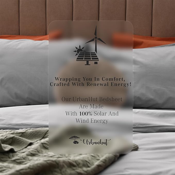 URBANHUT 800 Thread Count 100% Cotton Queen Size Sheets, Luxury 4 Piece Queen Bedsheets, Hotel Sheets Sateen Finish - Better Than Egyptian, 16" Elasticized Deep Pocket - Silver Grey