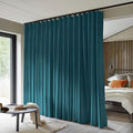 Room Divider Curtains Total Blackout Privacy Curtain Panel Room Thermal Insulated Noise Reduction Curtains for Bedroom Window Living Room Ceiling Track Curtain W 15 ft × H 8 ft Azure Blue