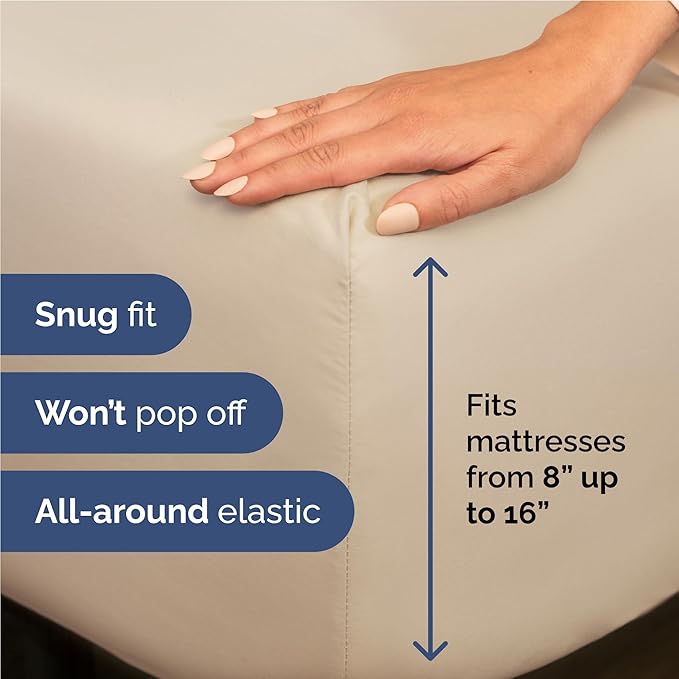 Twin XL 4 Piece Sheet Set - Cooling, Comfy & Breathable - Hotel Luxury Bedding, Includes Fitted Sheet for Women, Men, Kids and Teens - 1 Flat, 1 Fitted Sheet, 2 Pillowcases with Deep Pockets - Wheat