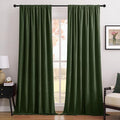 Joydeco Olive Green 100% Blackout Curtains 90 Inch 2 Panels, Luxury Thermal Green Velvet Curtains for Bedroom Living Room, Soundproof Blackout Window Drapes, Rod Pocket & Back Tab (52W x 90L)
