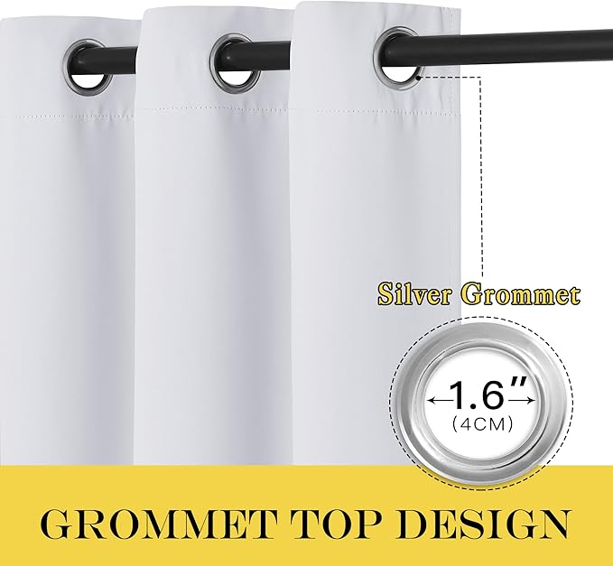 NICETOWN Patio Door Curtain Vertical Blinds, Grommet Room Darkening Curtain Thermal Drape Extra Long Sound Dampening for Living Room/Bedroom (Greyish White, W66 x L102, 1 Panel)