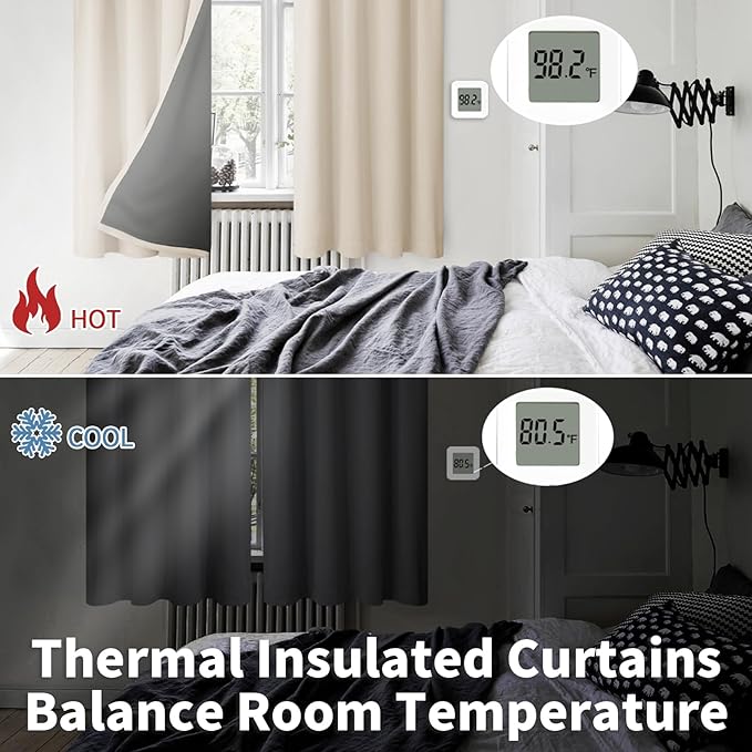 BGment Blackout Curtains for Small Window, Thermal Insulated Full Room Darkening Soundproof Rod Pocket Curtains for Bedroom 54 Inch Length 2 Panels Set, Each Short Panel 42 Inch Wide, Champagne