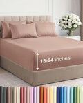 Extra Deep Queen Sheet Set - 6 Piece Breathable and Cooling Sheets - Hotel Luxury Bed Sheets Set - Easy & Secure Fit - Soft, Wrinkle Free and Comfy Sheets Set - Mauve Sheet Set with Extra Deep Pockets