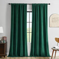 Joydeco Dark Green Velvet Curtains 96 inch Length 2 Panels Burg Set, Luxury Rod Pocket Thermal Insulated Window Blackout Curtain, Room Darkening Drapes for Living Dining Room Bedroom Privacy
