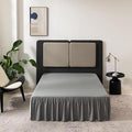 Grey Bed Skirt King Size Ruffled Bed Skirt with Split Corners, King Bed Skirt 12 Inch Drop, King Size Bed Skirt Grey for Ruffled Bed Skirt with Split Corners, Bed Skirt King Size