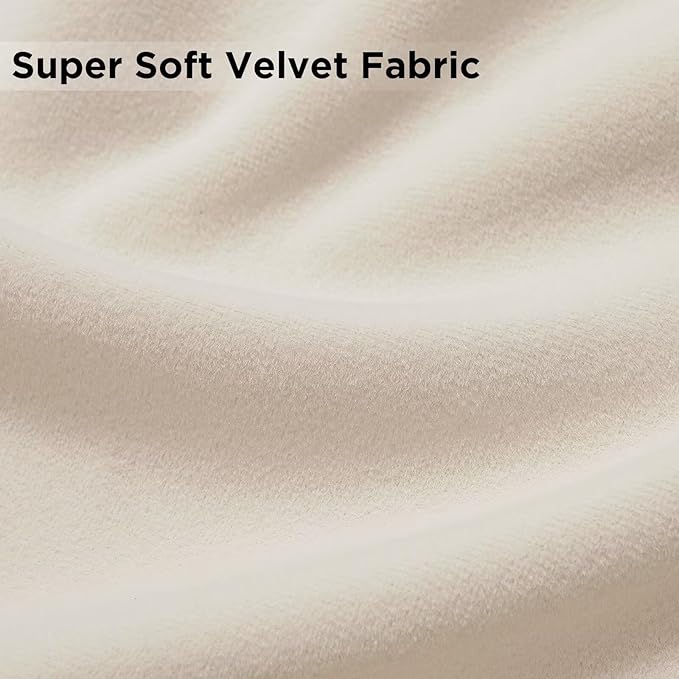 Joydeco Velvet Curtains White Blackout Curtains Thermal Insulated 84 inches Long Window Curtains Super Soft Room Darkening Drapes for Bedroom Living Room Elegant Rod Pocket 2 Panels Cream White