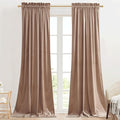 StangH Velvet Doorway Curtains for Nursery Bedroom Blush Beige Rod Pocket Thermal Insulated Noise Reducing Window Drapes for French Door Living Room, W42 x L84, 2 Panels