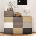 Stackable Storage Drawers, Wooden Drawer Storage Organizer, Modern Nightstands with Wooden Drawers, Small Storage Cabinet, Modular Design, Available in 2 Sizes for Versatile Use Oak Small