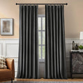 Pinch Pleated 100% Blackout Curtains for Bedroom, Grey Velvet Curtains for Living Room, Black Out Curtain 96 inch Long Room Darkening, Blackout Pinch Pleat Drapes with Hooks 2 Panels