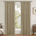 LAMIT Velvet Curtains 90 Inch for Living Room, Dark Taupe Thick Thermal Insulated Drapes Vintage Room Darkening Farmhouse Back Tab and Rod Pocket Panels for Bedroom, 2 Panels, 52 x 90 Inch