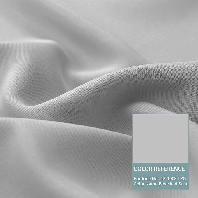 BGment 100% Blackout Curtains for Bedroom with Black Liner, Thermal Insulated Thick Double Layers Total Light Blocking Grommet Window Curtains 72 Inch Length 2 Panels Set (52 x 72 Inch, Light Grey)