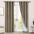 Macochico 100% Blackout Curtains Luxury Chenille Curtains for Living Room Thermal Blackout Curtains for Bedroom Hotel Banquet Classic Decor Palm Curtains with Tieback 72" Wx96 L Grommet 1 Panel