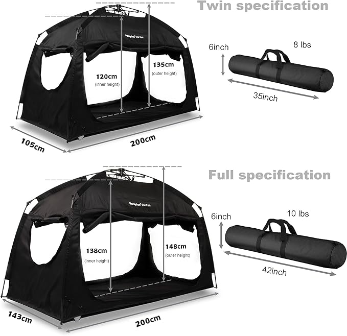 Indoor Instant Privacy Bed Tent for Sleeping,Quick Set-up Bed Canopies,Portable Bed Drapes with Large Space and 3 Doors (Starry, Twin)