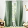 AUSSPVOCT Sage Green Velvet Curtains 96 Inches for Bedroom, Thermal Insulated Super Soft Room Darkening Curtains Luxury Window Drapes for Living Room Nursery, Back Tab Rod Pocket, W52 x L96, 2 Panels