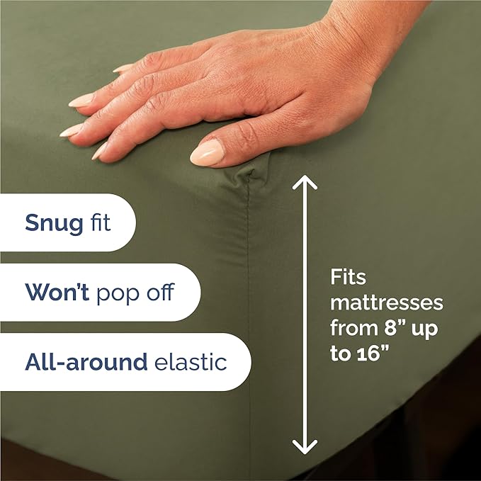 King 6 Piece Sheet Set - Cooling, Comfy & Breathable - Hotel Luxury Bedding, Includes Fitted Sheet for Women, Men, Kids & Teens - 1 Flat, 1 Fitted Sheet, 4 Pillowcases with Deep Pockets - Sage Green