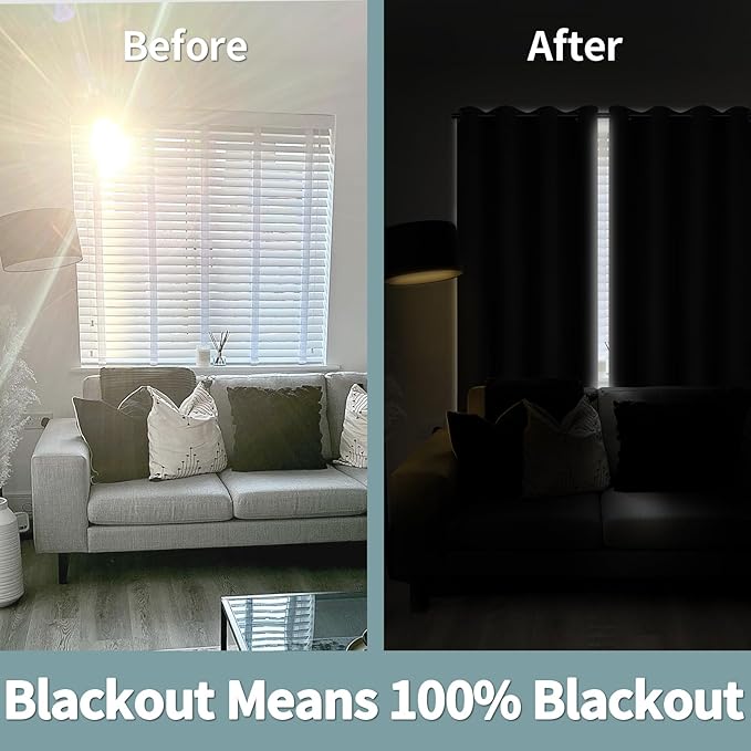 BGment Grey Blackout Curtains 84 Inches Long 2 Panels Set for Living Room, Thermal Insulated 100% Light Blocking Curtains & Drapes, Grommet Soundproof Curtains for Bedroom Window, Each 60 Wide