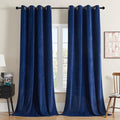 Joydeco Royal Blue Velvet Curtains 90 inch Curtains, Luxury Grommet Blackout Curtain 2 Panels, Thermal Insulated Privacy Room Darkening Window Drapes for Bedroom Living Room Home Theatre (52Wx90L)