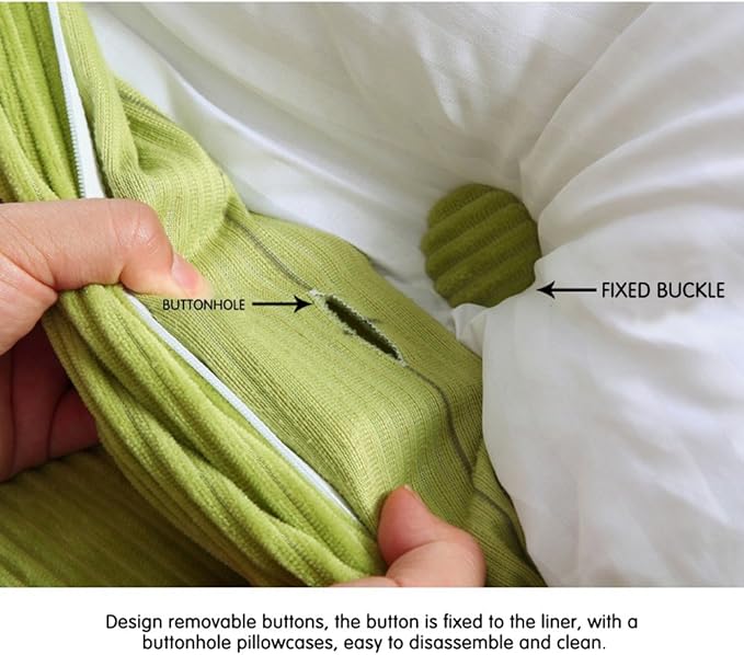 WOWMAX 100% Cotton Corduroy Headboard Pillow – Full Size Back Support Reading Wedge for Bed & Daybed, Plush Handmade Bolster Cushion with Removable Cover, Cozy Bed Rest Pillow, Taupe