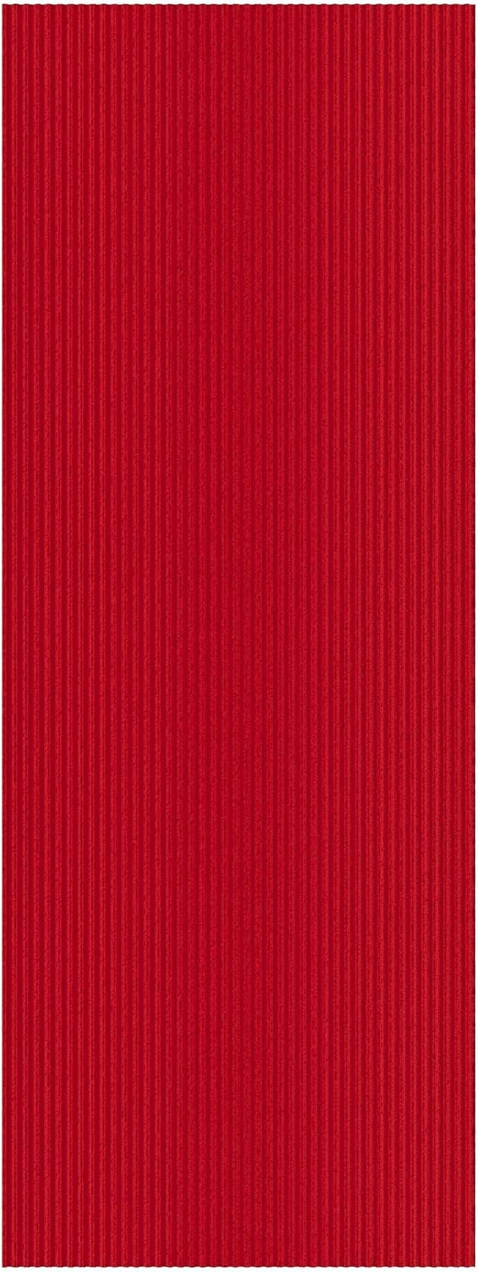 Ottomanson 2' x 19' Hallway Runner with Scraper Pile - Extra Durable Non-Slip Rug Mat for Indoor & Outdoor Use - Ideal for Kitchen, Entryway, Patio & Garage - High-Traffic Carpet, Red