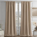Joydeco Toffee Brown Velvet Curtains 72 Inches 2 Panels, Luxury Thermal Insulated Soft Brown Curtains for Bedroom & Living Room, Room Darkening Velvet Drapes, Rod Pocket (52W x 72L)