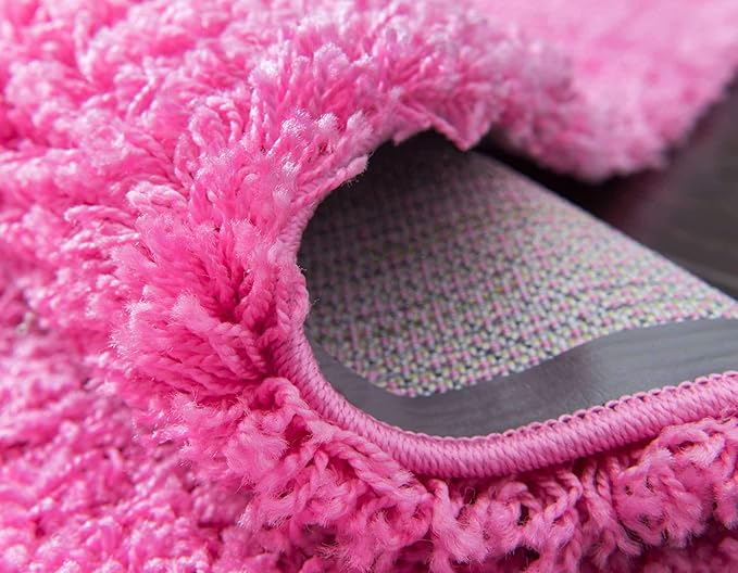 Unique Loom Solid Shag Collection Area Rug (3' 3" x 5' 3" Rectangle, Taffy Pink)