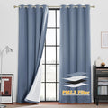 RYB HOME Soundproof & Dust Particle Filtering Curtains Blackout Window Treatment for Bedroom Living Room Divider Nursery Daytime Sleeping Patio Door, Stone Blue, W52 x L 102 inch, 2 Panels