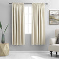 DONREN 72 Inch Length Beige Curtains for Kitchen - Small Window Treatment Room Darkening Rod Pocket Curtain Drapes,Set of 2 Panels