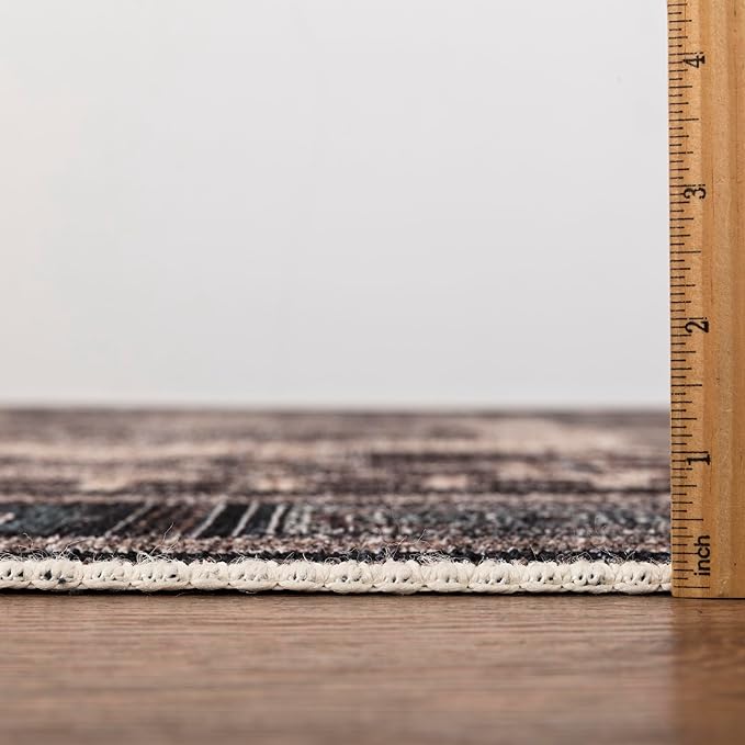 Keen Home Design 2x7 Rug - Machine Washable Runner Rug with Non-Slip Backing, Ideal for Hallway, Entryway, Kitchen, Laundry Room - Vintage, Easy Clean, Durable, Low Pile Rug - (2'6" x 7')