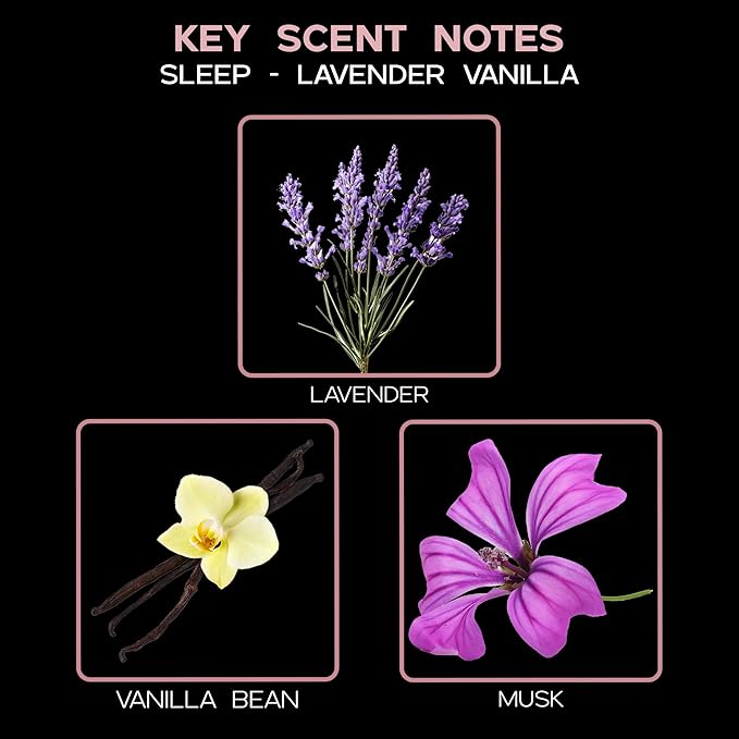 LOVSPA Reed Diffuser Set, Sleep Lavender Vanilla Scented Oil Diffuser with Sticks, Home Fragrance Accessories for Bathroom Shelf Decor, Aroma Diffusers for Home or Office Desk, USA Made