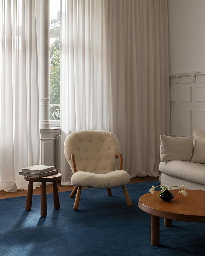 Hand-Tufted Wool Square Area Rug – Soft Premium Wool Carpet for Living Room, Bedroom & Home Décor – 12X12 ft| Deep Blue – Durable, Non-Slip Backing, Handcrafted Rug