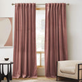 RYB HOME Wild Rose Velvet Curtains 102 inches, Back Tab Soft Fabric Room Darkening Thermal Insulated Luxurious Home Decor Curtains for Living Room Bedroom, W 52" x L 102", 2 Panels Set